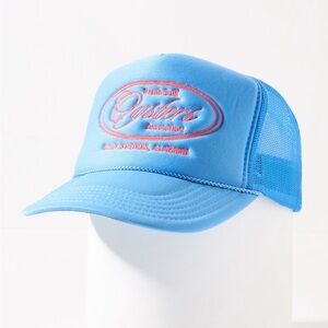 Anthropologie Ascot + Hart Oysters Blue Trucker Hat with Embroidered Logo